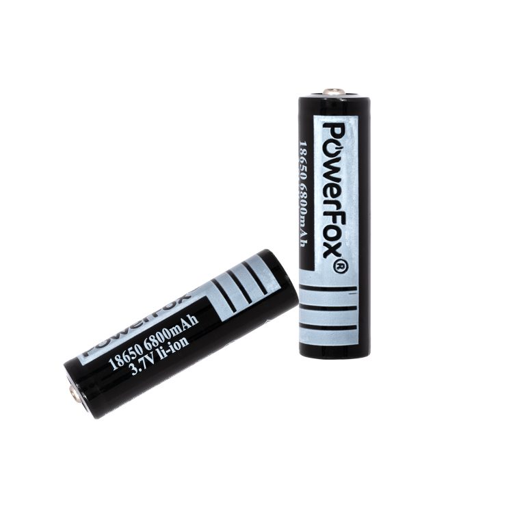 Twee PowerFox 18650 oplaadbare batterijen voor laserpennen