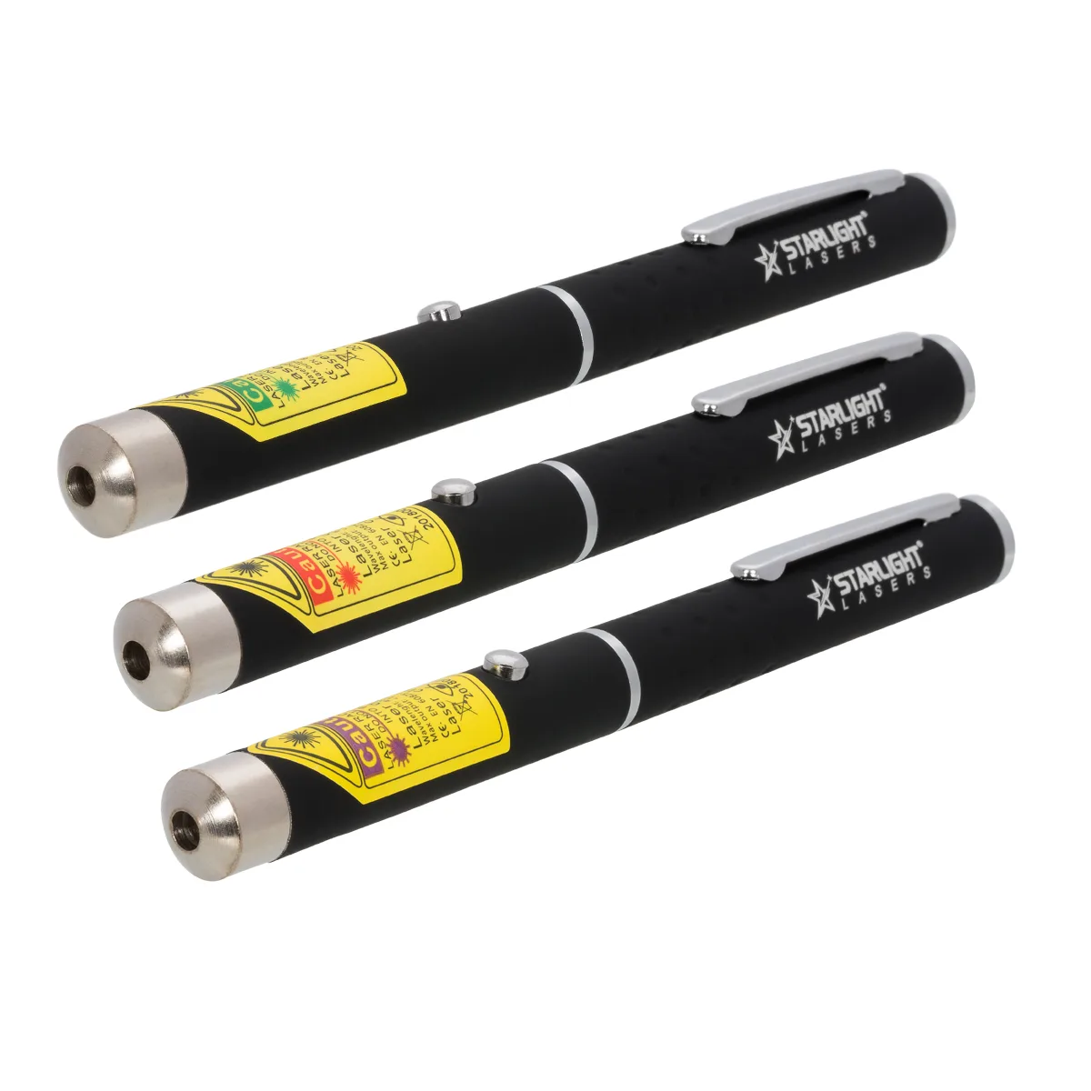 Set van drie laserpennen X1 groen, M1 rood en Z1 violet