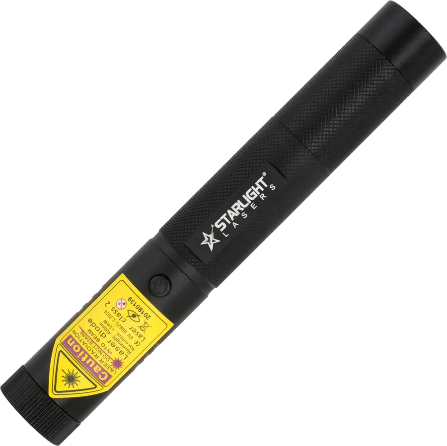 Violette laserpen V1 Pro van 405 nm met 18650-accu en sleutels